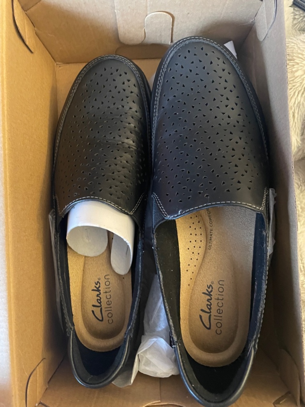 New in Box Clarks Black Slip on Gemma Sky